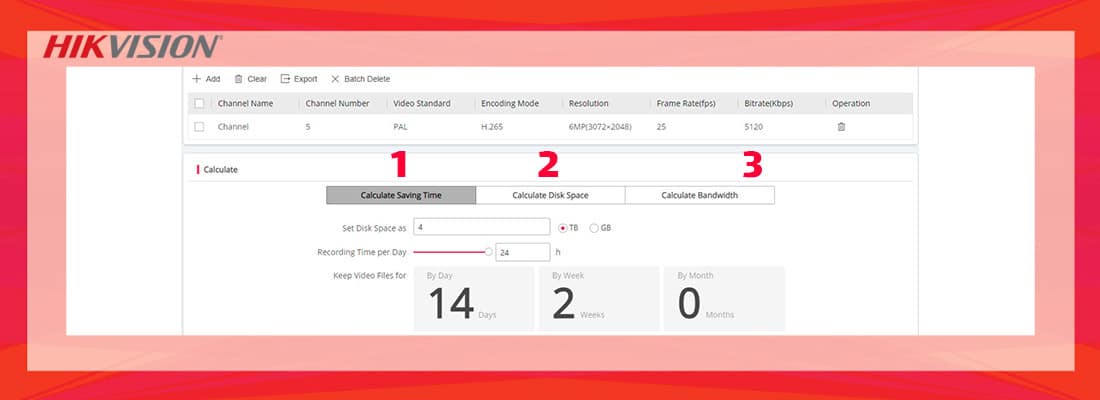 نرم افزار Storage Calculator برای محاسبه هارد دوربین مداربسته